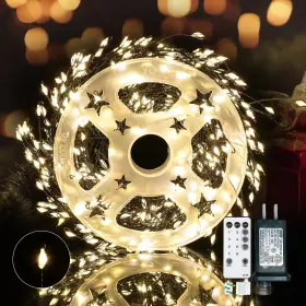 B0f1cg7rgf Dailyart 42ft 500 Led Waterproof Fairy Lights Remote Timer Black Wire Indoor Out