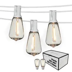 B0bpy8sc2g Damaing Led Outdoor String Lights 50ft Waterproof Dimmable 27 Bright Shatterproof Bulbs