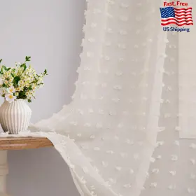 B0cs6113zy Dancurton Beige Sheer Curtains 108 Inch Length For Bedroom Living Room Natural F