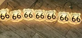 Dapy 704155699668 Vintage Route 66 Indoor Outdoor Party String Lights 7 Connected