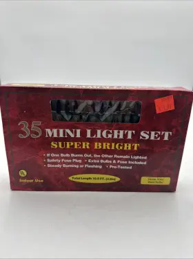 Fm33400 Darice Inc. Ministring Lights Christmas Set 35 Super Bright 10.5 Ft. New