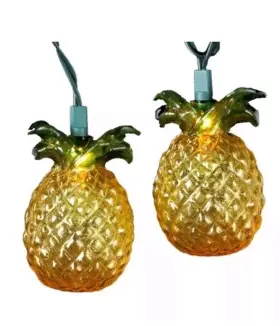 Ul4243 Darice Glossy Pineapple Tropical Fruit Lights 8.75ft Christmas Light String Set Of 10