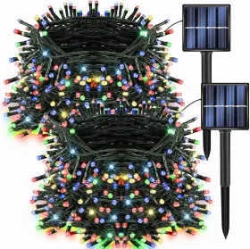 Abc-123 Dazzle Bright 2 Pack 400led 132ft Solar Christmas Lights 8 Modes Waterproof