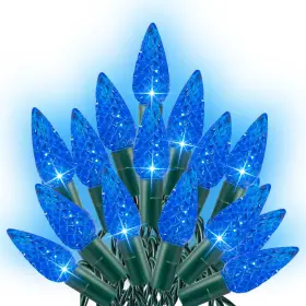 B0b9b9cwsl Dazzle Bright 100 Led C6 33 Ft Waterproof Connectable Green Wire Fairy Lights B