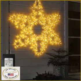 B0b7166t73 Dbfairy 27 Inch Christmas Big Snowflake Hanging Lights Outdoor Plug-in With Timer