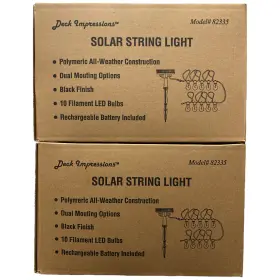 82335 Deck Impressions 120 Lumen Solar String Lights 2-pack