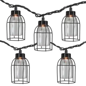 70220 Dei Vintage Style Edison Cage String Lights 6.5 Ft Black Wire