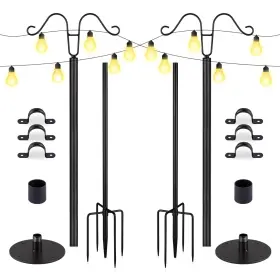 Zp0002464 Dhibproducts Outdoor Patio String Light Poles Pack Of 2 Easy To Assemble Meta