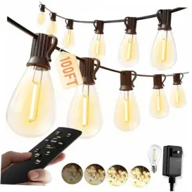 S11-100ft-rc Dongguan Ditat Lighting Ltd. 100ft Led Outdoor String Lights With Remote 35 1 Shatterproof Bulbs 100 Ft