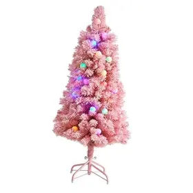 1-l-040 Dongguan Fuhao Electrical Appliance Factory 4ft. Holiday Frosted Pink Cashmere Artificial Christmas Tree With 30 Jumbo
