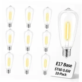 St40-led-bulb-0.6w-2700k-10pk Dongguan Huihuan Lighting Co. Ltd 10 Pack St40 Led Replacement Bulbs Shatterproof E17 Intermediate Base Vintage
