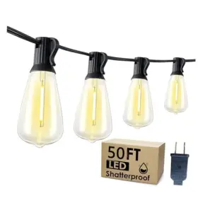 St385025 Dongguan Venus Optoelectronic Technology Co. Ltd 50ft Led Outdoor String Lights With 28 Shatterproof St38 Vintage Edison Bulbs
