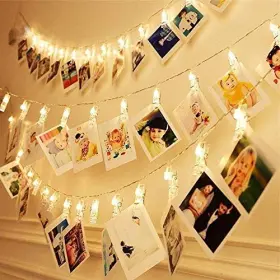 Dopheuor 767912329642 Photo Clip String Lights Led Fairy Hanging 20 Warm