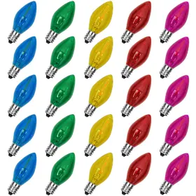 B0cdlv6nqh Doratale 25 Pk Christmas C7 Led Multicolor Replacement Bulbs Clear Indoor/outdoor