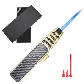 Doubfivsy 712297373872 Butane Torch Lighter Refillable Kitchen Cooking With Golden Doubfivsy 712297373872 Butane Torch Lighter Refillable Kitchen Cooking With Golden