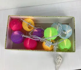 566678 East West Distributing Co. Multicolor Chinese Lantern Round Corded Paper 10 Ct String Party Lights