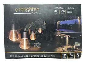 38357 Eastman Enbrighten Bisto 24 Bulbs 48 Ft. Outdoor/indoor Led String Lights Warm White