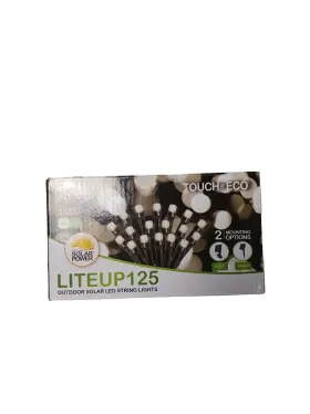 Eco 813879026909 Touch Of Liteup 125 Count Outdoor Solar Led String Lights Warm White