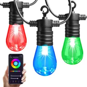 Eco4life 711181995763 48 Ft. Outdoor 15 Integrated Led Smart Plug-in Patio Lights - Bulbs Edison Strin