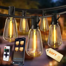 Ecoeve 744759754776 Outdoor String Lights 50ft Patio For Outside Smart App And Remote Control Ecoeve 744759754776 Outdoor String Lights 50ft Patio For Outside Smart App And Remote Control