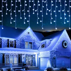 B0fxbldd1l Econour 32.8ft 360 Led Cool White Outdoor Christmas Icicle Lights