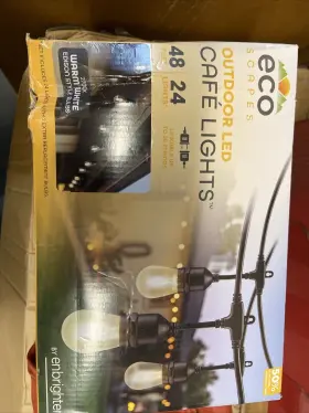Ecoscapes 030878836364 Outdoor Led Cafe Lights 24 Bulbs 48 Ft. - Lightweight