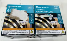 1009579020 Ecosmart Lot Of 2 16 Ft Plug In Bright White Led Dimmable Outdoor Rope Light