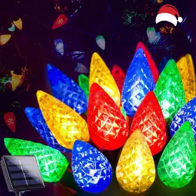 B0fdkqxzlt Eew C6 Solar Christmas Lights Outdoor 50 Led 16ft Waterproof 8 Modes Multi-color