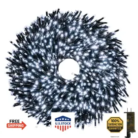 B0fh237dlx Eew 50ft 1000 Led Christmas Cluster Lights Firecracker String With Remote &