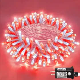 B0cw5gzp9n Einiiya 120 Led Red And White Christmas Lights Outdoor 40ft String - 8 Modes