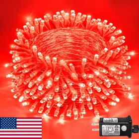B0d38tvv7s Einiiya 250 Led Red String Christmas Lights Outdoor 82ft 8 Modes Waterproof
