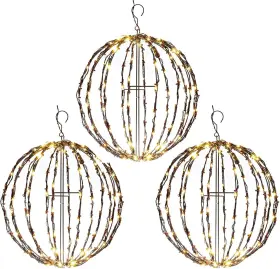 Elf Logic 800689600061 New 3 Pack 16 Inch Outdoor/indoor Led Christmas Light Balls. Durable Waterproof