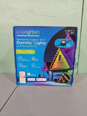Enbrighten 030212848268 50ft Permanent Outdoor Wi-fi Eternity Lights Black Strand