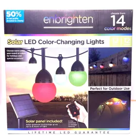 Enbrighten 030878552851 12ft Solar Black String Light 12 Color Changing Led Bulbs