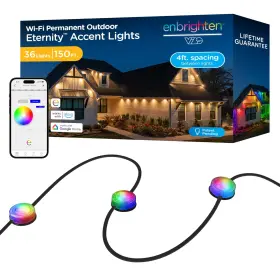170.5 Enbrighten 030878857161 Eternity Accent Permanent Outdoor Lights 150ft With Black 170.5 Enbrighten 030878857161 Eternity Accent Permanent Outdoor Lights 150ft With Black
