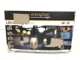 1002452063 Enbrighten 24-bulb 48 Ft. Vintage Integrated Led Cafe Sting Lights Black New