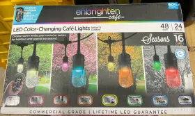 24-rgb Enbrighten New Vintage Outdoor String Lights 48ft - Weatherproof Bulbs