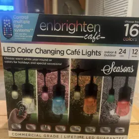 36134 Enbrighten Cafe Led Color-changing Lights Indoor And Outdoor - 24 Ft/12 Bulbs 36134 Enbrighten Cafe Led Color-changing Lights Indoor And Outdoor - 24 Ft/12 Bulbs