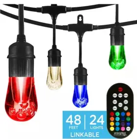 37790 Enbrighten 24bulb 48ft Outdoor/indoor Vintage Led Color Changing String Lights 37790 Enbrighten 24bulb 48ft Outdoor/indoor Vintage Led Color Changing String Lights