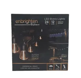 38356-2 Enbrighten 12bulb 24ft Outdoor/indoor Bistro Led Light Acrylic Edison Bulb
