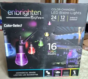 40393 Enbrighten Color-changing Led Bistro Lights 24ft 11 Watts 12 Bulbs -