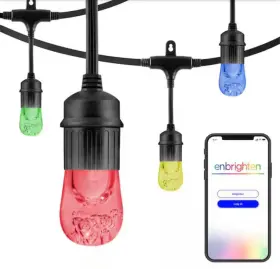 57046-s1 Enbrighten 24-lights Smart Wi-fi 48 Ft. Indoor/outdoor Plug-in Integrated Led String-light