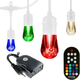 Enbrighten 705353447686 Seasons Vintage Led Caf String Lights 48ft 24 Acrylic Bulbs White