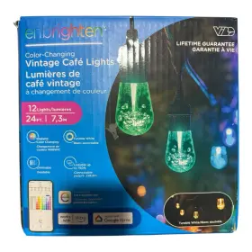8266383992 Enbrighten Cafe String Lights 12 Bulb 24ft Led Multicolor Changing In/outdoor