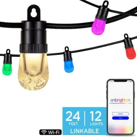 84248 Enbrighten 24 Ft. Plug-in Led Wi-fi Edison String Light Linkable 18 Awg