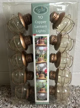 277-1380 Enchanted Garden Copper Lantern String Of 10 Lights Indoor/outdoor New In Box
