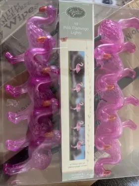 Enchanted Garden 764878632212 Vintage Pink Flamingo Blow Mold Lights Indoor Outdoor 10 Nos
