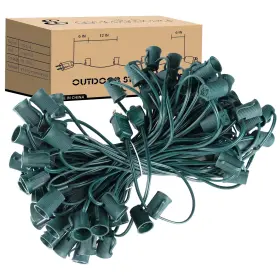 B0b7rhdngf Encoidoz 100ft C9 Christmas Light Stringer E17 Sockets 12 Inch Spacing