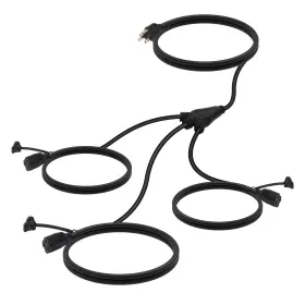B09kt8k4z1 Ep Outdoor Extension Cord 1 To 3 Splitter 12ft Prongs Weatherproof 16/3 Sjt