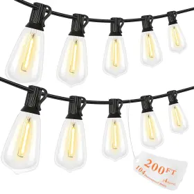 Epicflare 671891953074 200ft Led Outdoor String Lights Waterproof Patio With 100 4 Edison Sh